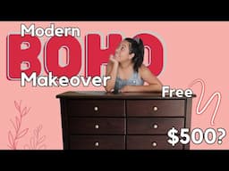 Free Furniture Flip for Profit : Modern Boho Dresser Makeover