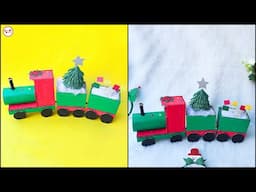 Best out of waste Low budget Christmas Train making idea | Economical Easy Christmas Train