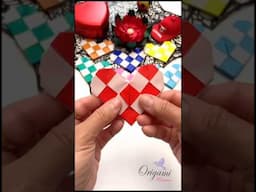 The Beautiful Origami Checkered Heart #origamimaniacs #valentinesdaygift #origamigiftidea #diyheart