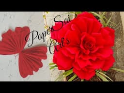 Giant Crepe Paper rose flower for room decor,  Flores de papel crepe, Handmade DIY @PaperSaiarts