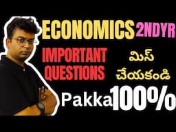 inter ECONOMICS 2 ND Year important questions|#economics #inter #mec #cec #inter_economics