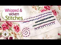 slow stitching easy whipped and woven stitches tutorial embroidery sampler