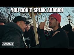 Muslims walking away from defending wife beating in the Qur'an | (Preacher James) | Speakers Corner