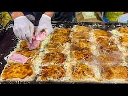 japanese street food - okonomiyaki お好み焼き