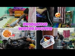 *Productive* WINTER MORNING TO NIGHT ROUTINE (Living Alone)🫧🧺#morningroutine #winter #livingalone