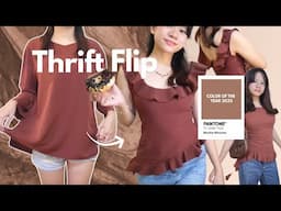 THRIFT FLIP Mocha Mousse Brown Tops 🍨🍩 2025 COLOR | Villamor Twins