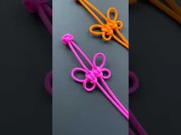 How to make a butterfly decorative knot | button knot, Chinese knot | #knotting #handknotted #knot