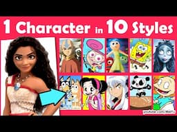 Draw Moana 2 10 Art Styles Swap Challenge | Mei Yu's New Books | Lost & Found | Manga Drawing School