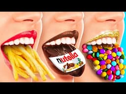 Junk Food vs Chocolate vs Candy Challenge! Viral Kitchen Hacks and Gadgets! By 123 GO!