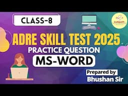 Practice Question-1 | MS-WORD | ADRE SKILL TEST 2025