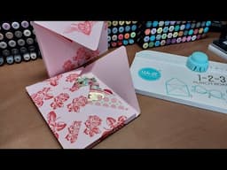 5x7 box envelope for dimensional cards, We R Makers Envelope punch board, let's make it