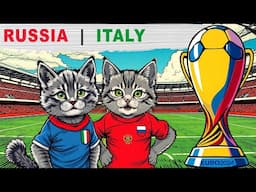 FURRY FELINE FOOTBALL FEVER: CATS & KITTENS FACE OFF IN EURO CUP SEMIFINAL - RUSSIA VS ITALY