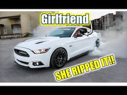 LET MY GIRLFRIEND DRIVE MY TWIN TURBO 5.0 (She RIPPED a Burnout!!)