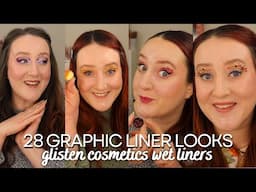 28 GRAPHIC LINER MAKEUP LOOKS WITH GLISTEN COSMETICS WET LINERS! Short Compilation Video