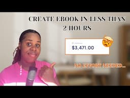 HOW TO CREATE AN EBOOK IN LESS THAN 2 HOURS| USING AI TO MAKE PASSIVE INCOME