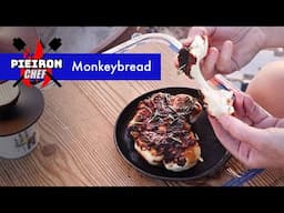 Easy pieiron monkeybread -- TWO ways: cheese-stuffed & bananas foster camp cooking recipes