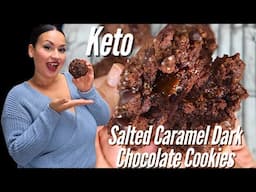 Keto Salted Caramel Dark Chocolate Cookies