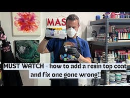 Want a million dollar flawless finish resin top coat? Watch before trying & fix one gone wrong #375