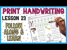 Lowercase y Print Handwriting Practice | Guided Teaching Tutorial