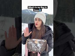 What’s in Bag👜🤯in Snow🥶CHALLENGE!!! #shorts #youtubeshorts