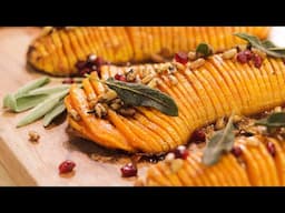 Hasselback Butternut Squash - Easy Holiday Entertaining 👨‍🍳 w/ Brown Butter & Crispy Sage