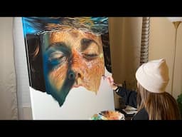 Hyperrealism Underwater Portrait Painting - Time Lapse