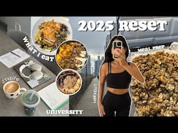 PRODUCTIVE RESET for 2025 ✨ what I eat, workout, new granola recipe, meal prep, costco run, studying