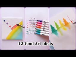 12 AWESOME ART IDEAS || Easy Art Tips & Hacks for beginners || Painting