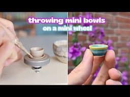 How to make a mini bowl on a mini pottery wheel // miniature ceramics