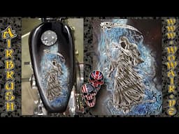 Airbrush by Wow No.925 " Reaper , Blue Variation " english commentary