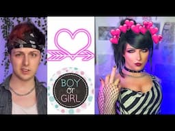 Beautiful E-girl transformation ,boy to girl makeup , male to female drag queen in tictok and reels