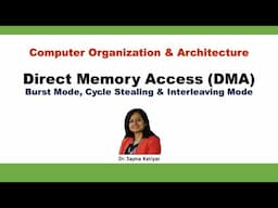 Direct Memory Access (DMA) | Burst Transfer | Cycle Stealing || Computer Organization & Architecture