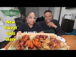 TRYING WINGSTOP NEW SWEET CHILI GLAZE CHICKEN WINGS!