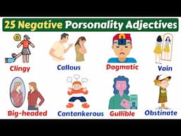 25 Advanced Adjectives To Describe Negative Personality | Adjective Words | English Vocabulary