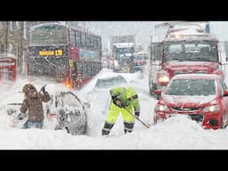 Snowstorm Chaos in the UK! Heavy Snowfall Paralyzes Roads, Rails, and Airports in England