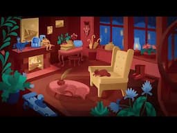 cozy autumn living room 🍂 🌧️ 🔥 | ambient jazz, rain and fireplace for relaxation | BetterSleep