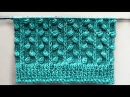 Knit Embossed Leaf Stitch, उभरी हुई पत्ती बुनाई