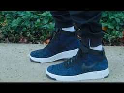 Nike Air Force Flyknit Ultra High ON FEET! ROYAL BLUE