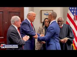 President Trump hosts Secretary of Housing Scott Turner's sworn-in ceremony at The White House