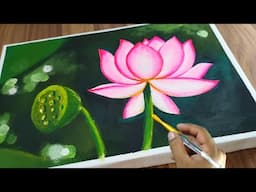 Lotus Acrylic Painting / Flower Painting in Acrylic