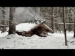 HIDING IN A WARM DUGOUT AFTER A SNOWFALL. COZY SURVIVAL AT +20 INSIDE