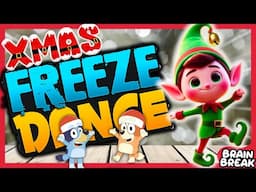 🔴CHRISTMAS FREEZE DANCE🎄Winter Brain break for kids ❄️BLUEY Just Dance | Danny Go Noodle