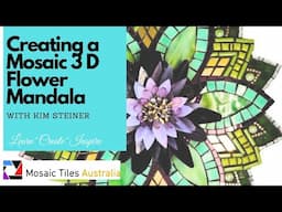 Mosaic Flower Mandala - 3 D Glass Wall Hanging.