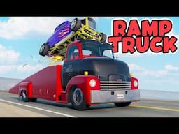 Jumping A RAMP Truck At 100+ MPH In BeamNG Is Insanely Fun...& Destructive