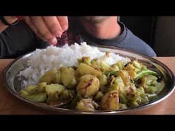 Rifat 05 || Asmr:Eating vegetable food Potato,broccoli show | real mukbang | Eating show