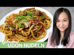 REZEPT: gebratene Udon Nudeln mit Rindfleisch und Gemüse | einfach japanisch kochen