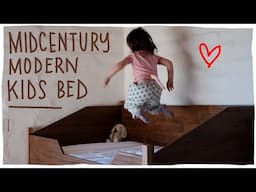 I built my daughters first bed ❤️ (Walnut & Midcentury Modern)