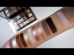 Huda Beauty Icy Nude Palette Swatches Application