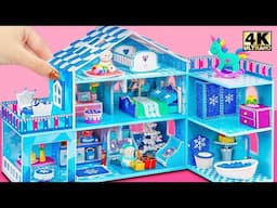 Build 3-Story Frozen Building with 10 Amazing Designed Rooms from Cardboard ❄️ DIY miniature House