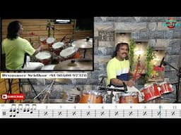 Santhana Kaatre | Drum Sheet Music - Notes - Tamil Song | Drum Cover by Drummer Sridhar - Video - 3